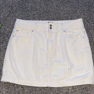 BDG Corduroy White Ribbed Mini Skirt